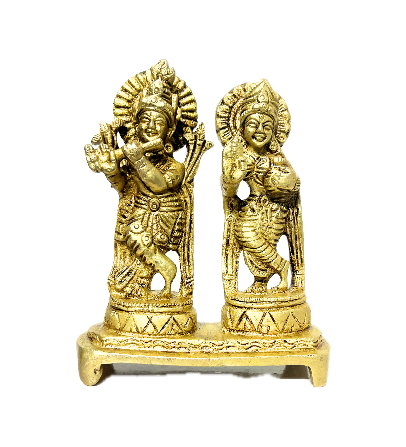 Brass Radha Krishna Idol – 100% Pure Brass by Aetherea World with God at Kamakhyaa for sustainable fashion