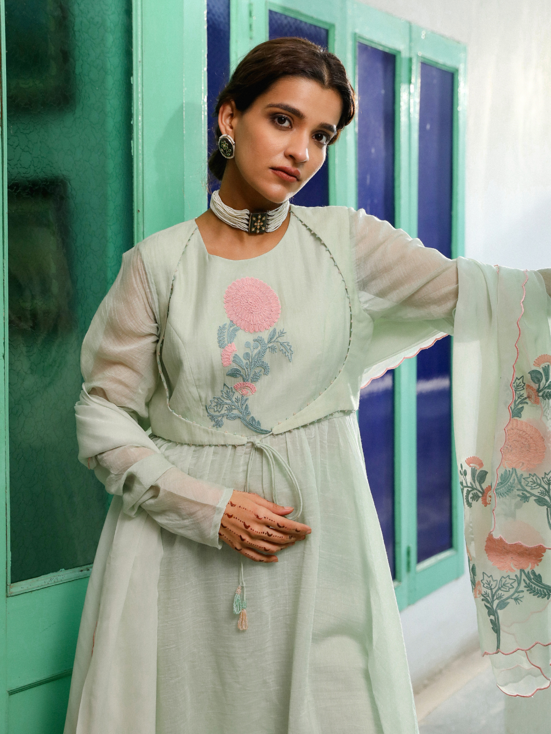 Riwaaj Kurta Set by RoohbyRidhimaa with Large, Medium, Small, X-Large, X-Small at Kamakhyaa for sustainable fashion