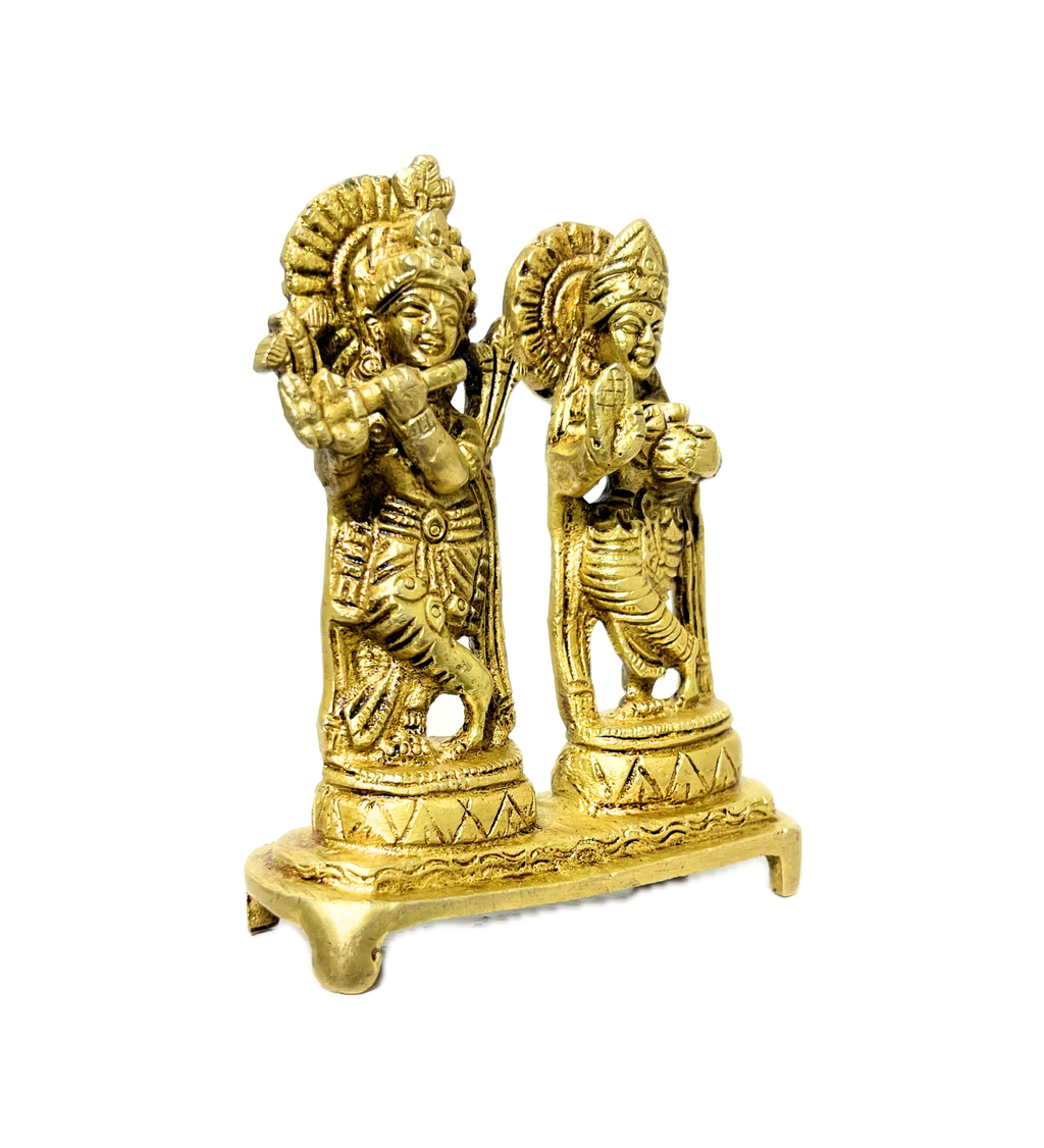Brass Radha Krishna Idol – 100% Pure Brass by Aetherea World with God at Kamakhyaa for sustainable fashion