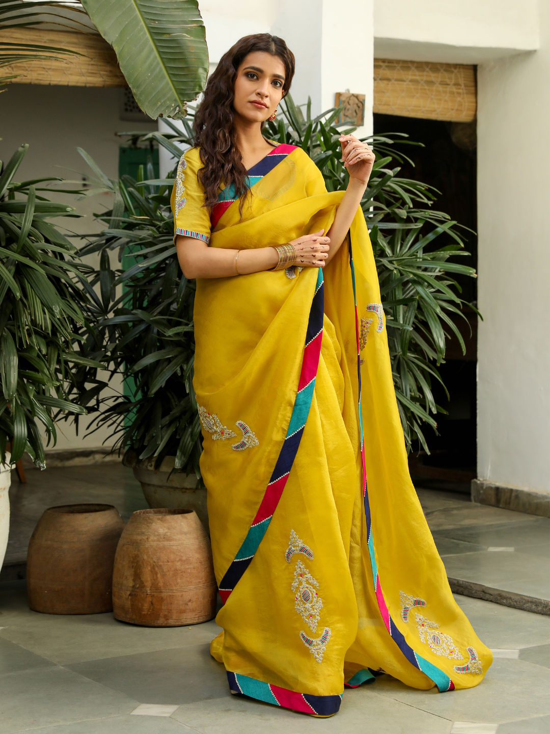 Rukmani Saree Set by RoohbyRidhimaa with Large, Medium, Small, X-Large, X-Small at Kamakhyaa for sustainable fashion