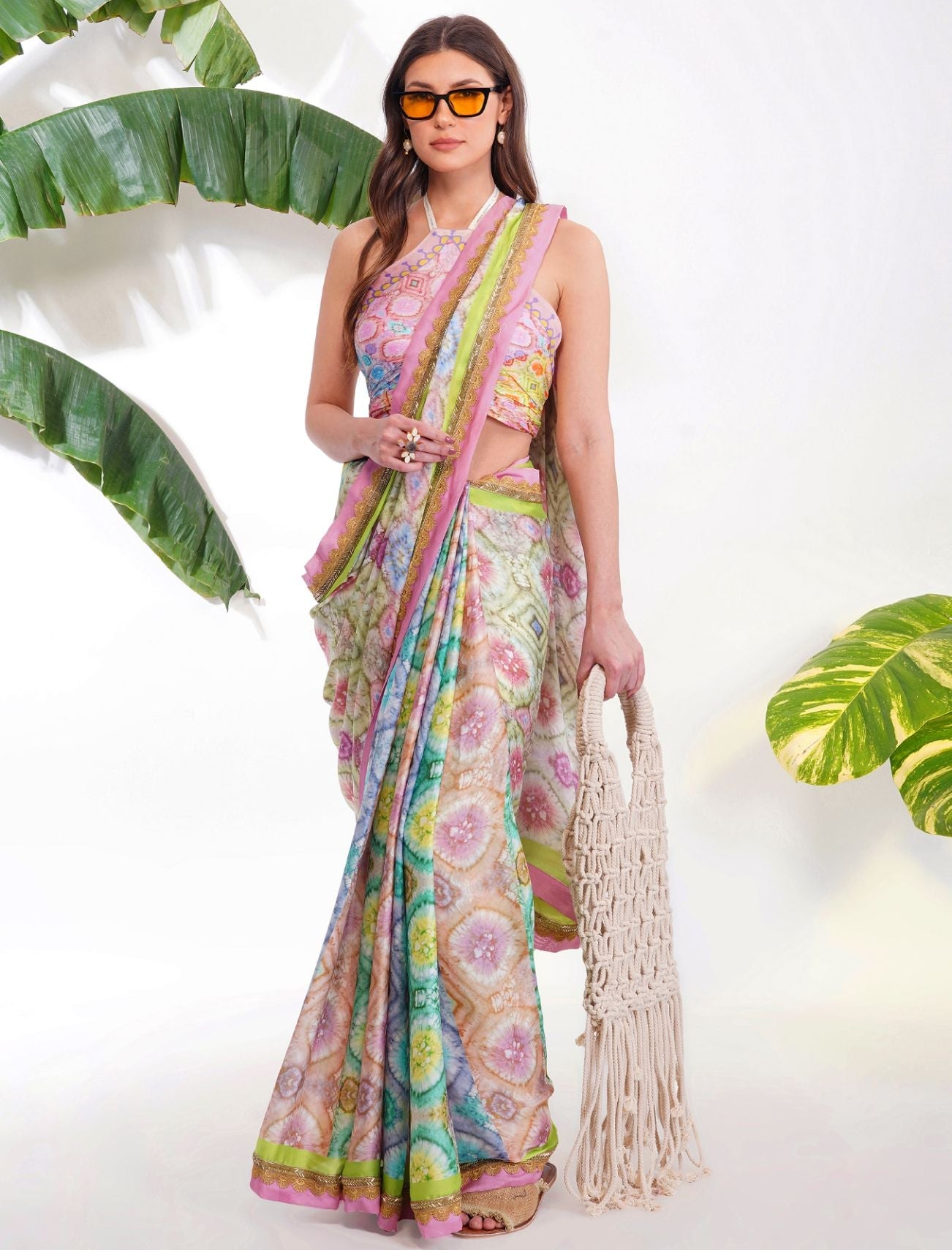 TIE- DYE PRINTED SAREE by devyanimehrotra.com with at Kamakhyaa for sustainable fashion