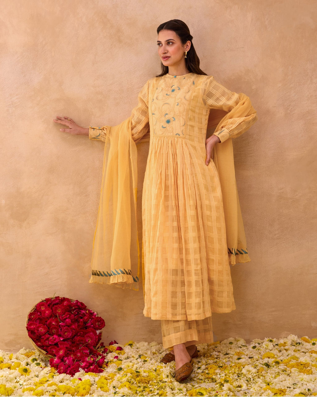 Marigold Muse Kurta Set by Taro India with at Kamakhyaa for sustainable fashion