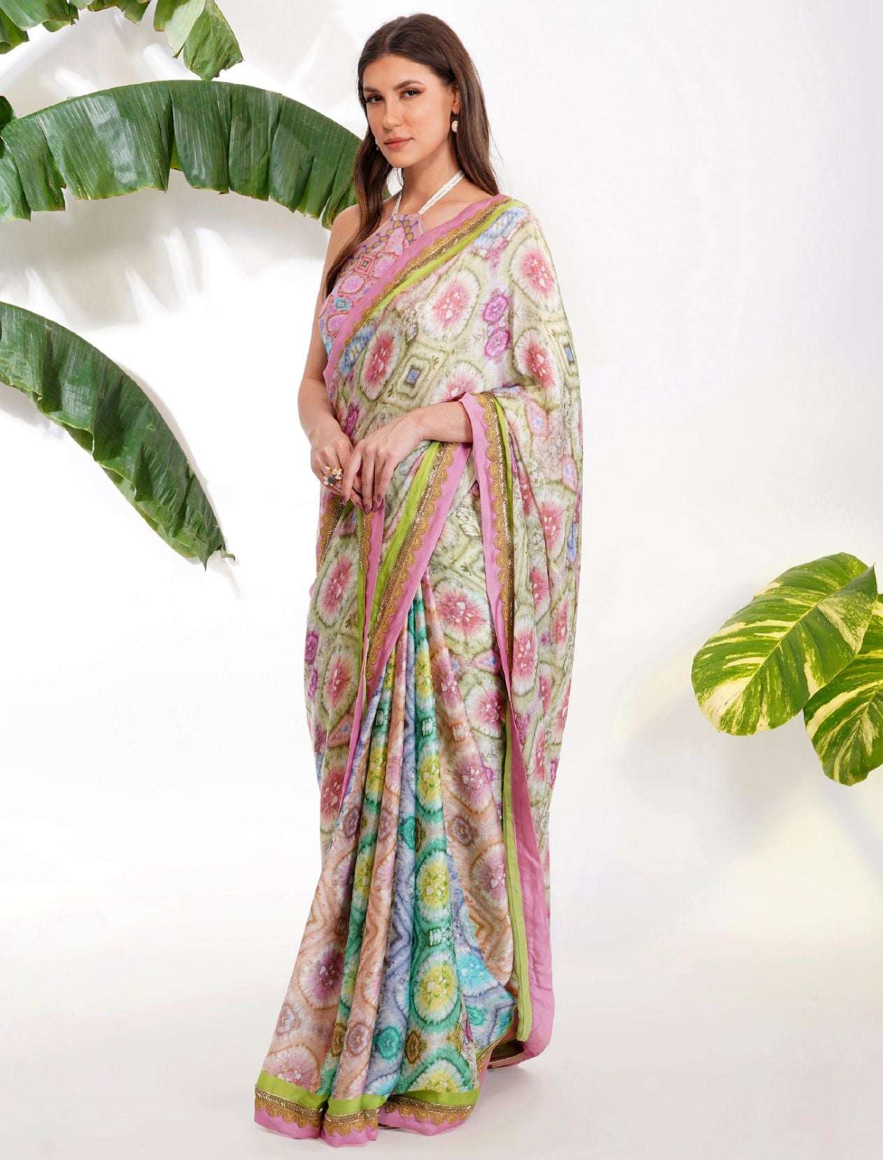 TIE- DYE PRINTED SAREE by devyanimehrotra.com with at Kamakhyaa for sustainable fashion