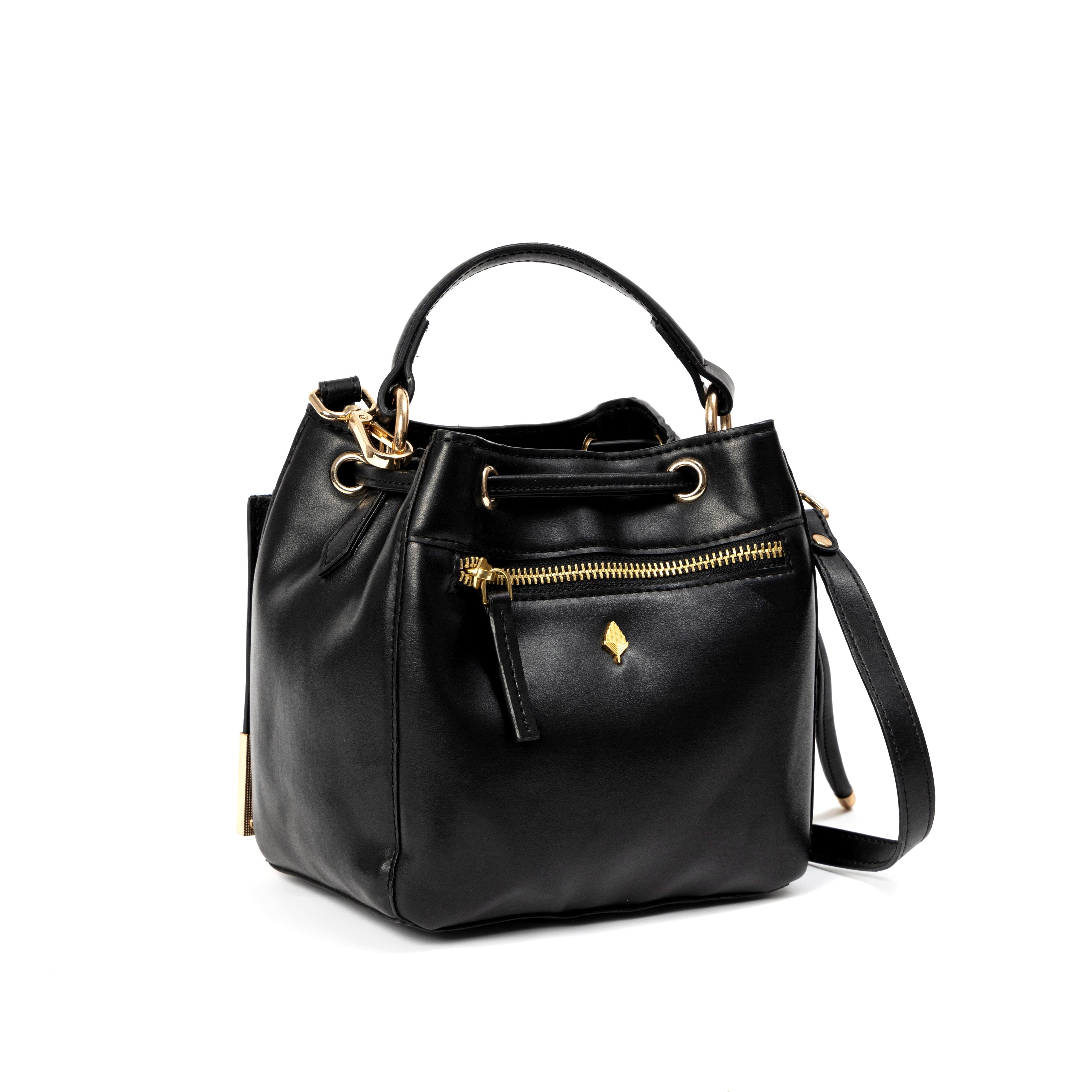 Nora Vegan Leather Embroidered Sling Bag - Black by Green Hermitage with SS25 at Kamakhyaa for sustainable fashion