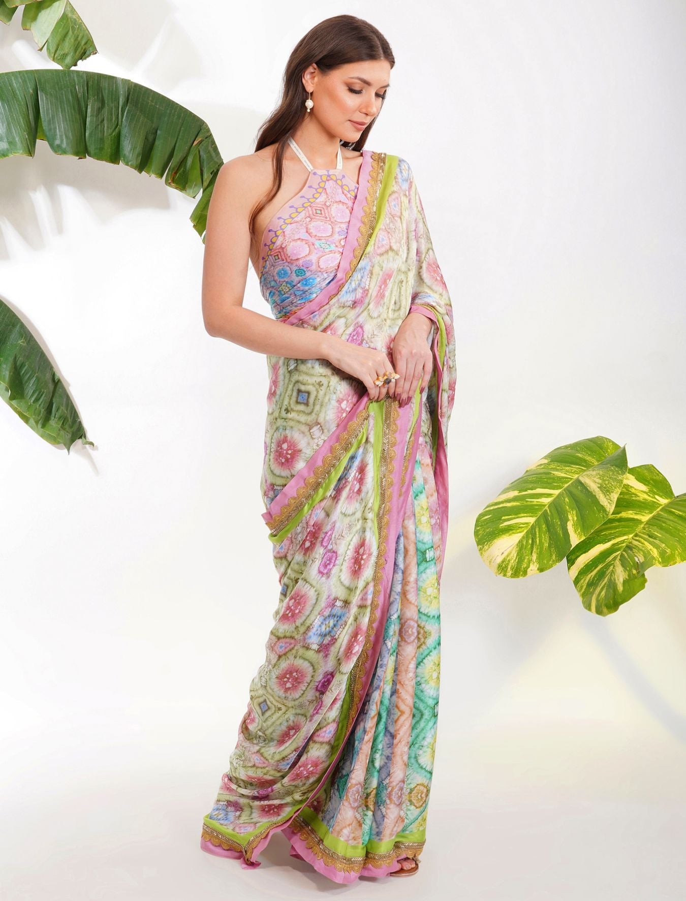 TIE- DYE PRINTED SAREE by devyanimehrotra.com with at Kamakhyaa for sustainable fashion