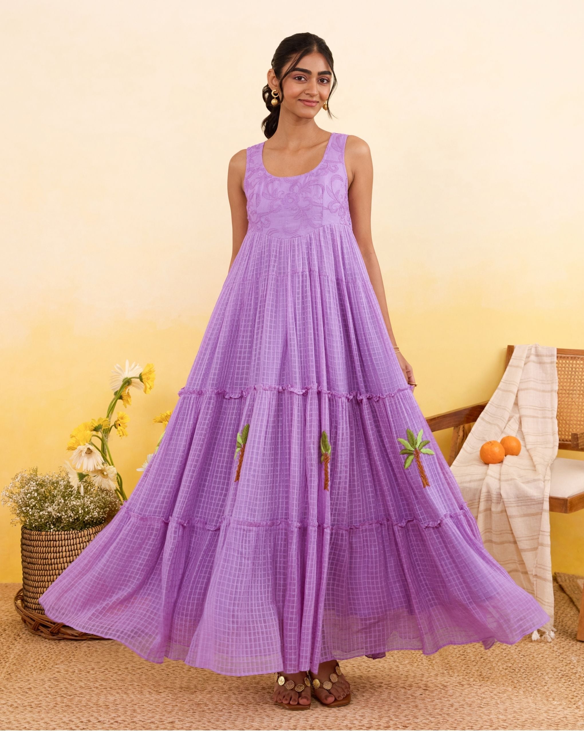 Lilac Breeze Dress by Taro India with at Kamakhyaa for sustainable fashion