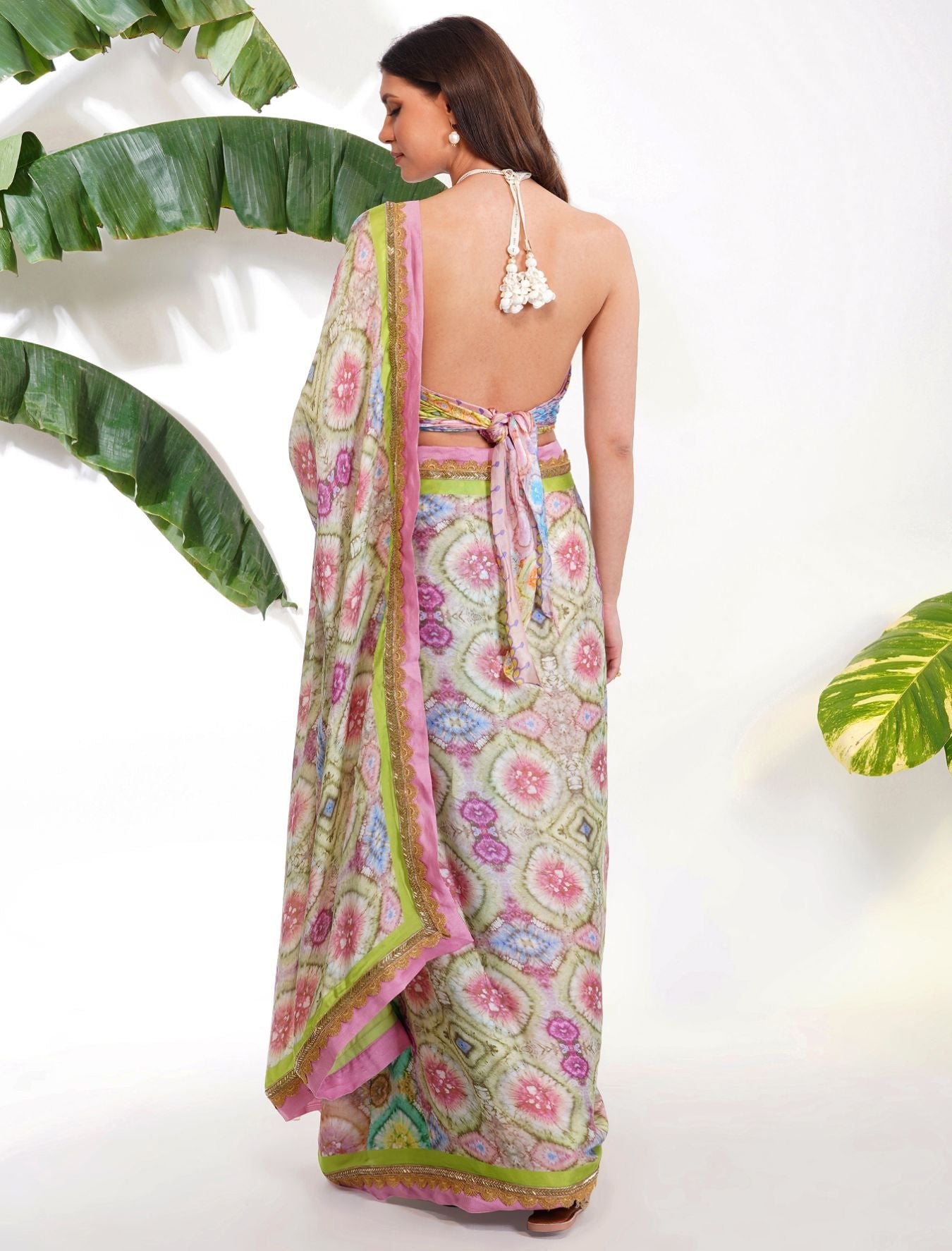 TIE- DYE PRINTED SAREE by devyanimehrotra.com with at Kamakhyaa for sustainable fashion