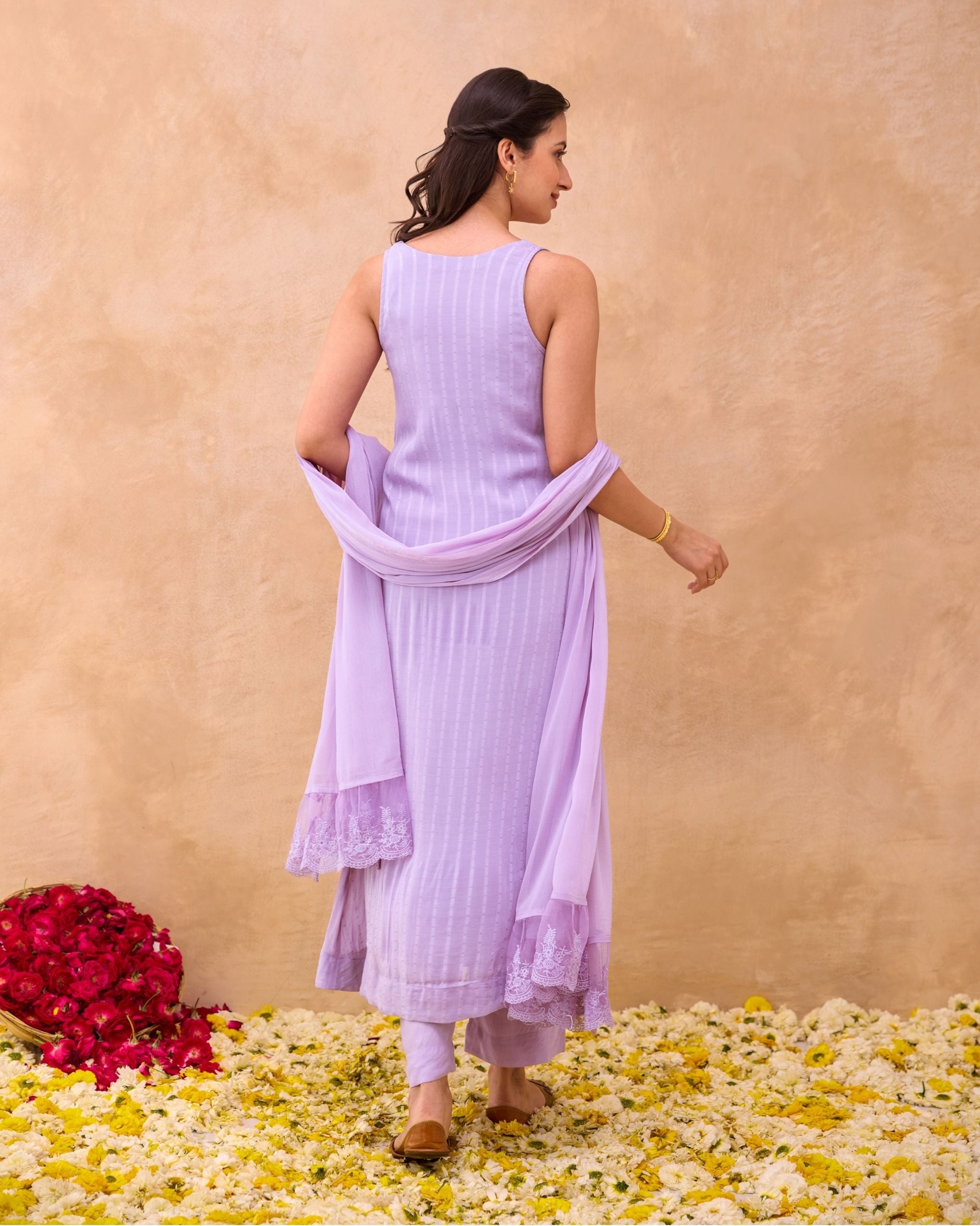 Lavender Grace Kurta Set by Taro India with at Kamakhyaa for sustainable fashion