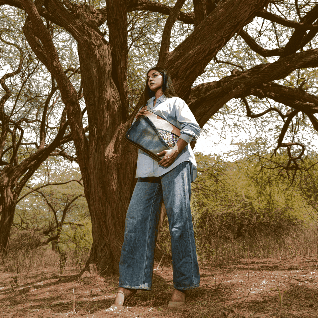 Acacia Vegan Leather Laptop Sleeve - Black by Green Hermitage with SS25 at Kamakhyaa for sustainable fashion