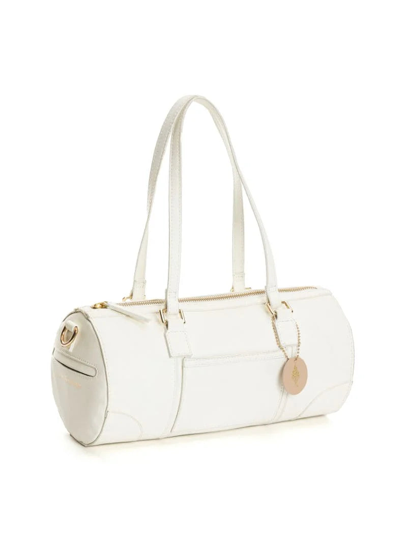 White Solid Duffle Bag by Green Hermitage with Apple Leather, Casual Wear, Duffle Bags, Free Size, Hemp, Lyocell, Recycled, Solids, White at Kamakhyaa for sustainable fashion