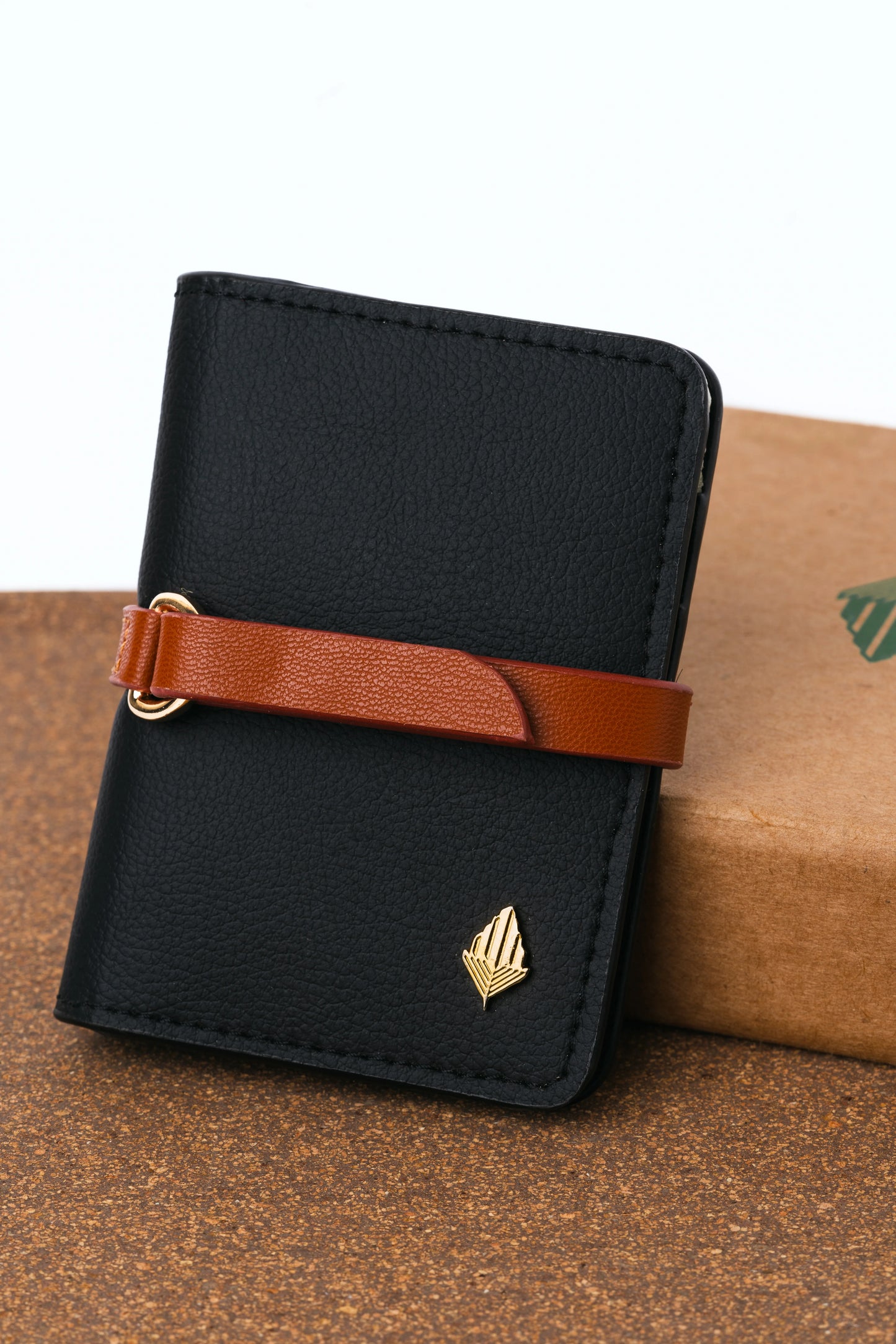 Black Solid Cardholder by Green Hermitage with Black, Cactus Leather, Cardholders, Free Size, Hemp, Lyocell, Office Wear, Recycled, Solids at Kamakhyaa for sustainable fashion