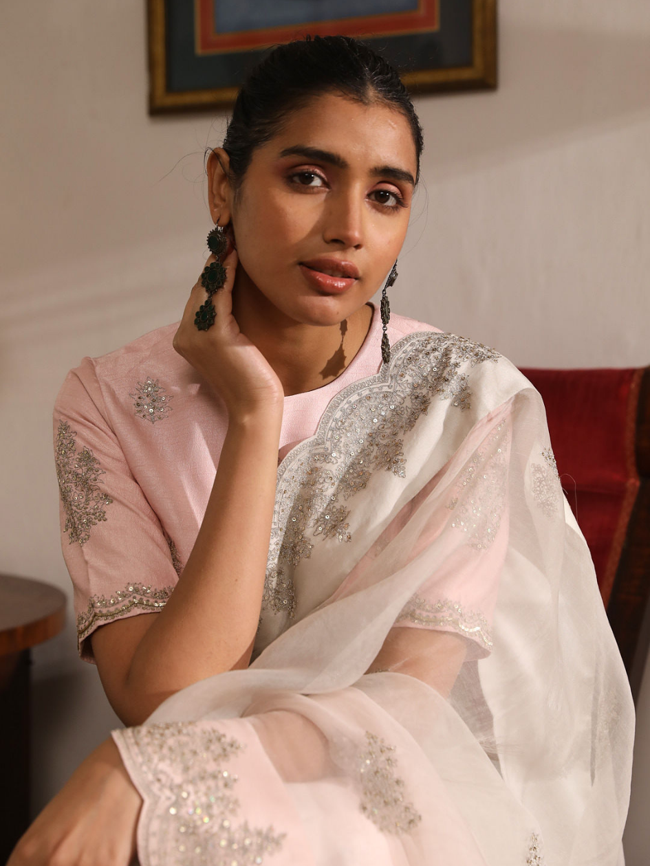Fizaa Saree Set by RoohbyRidhimaa with Large, Medium, Small, X-Large, X-Small at Kamakhyaa for sustainable fashion