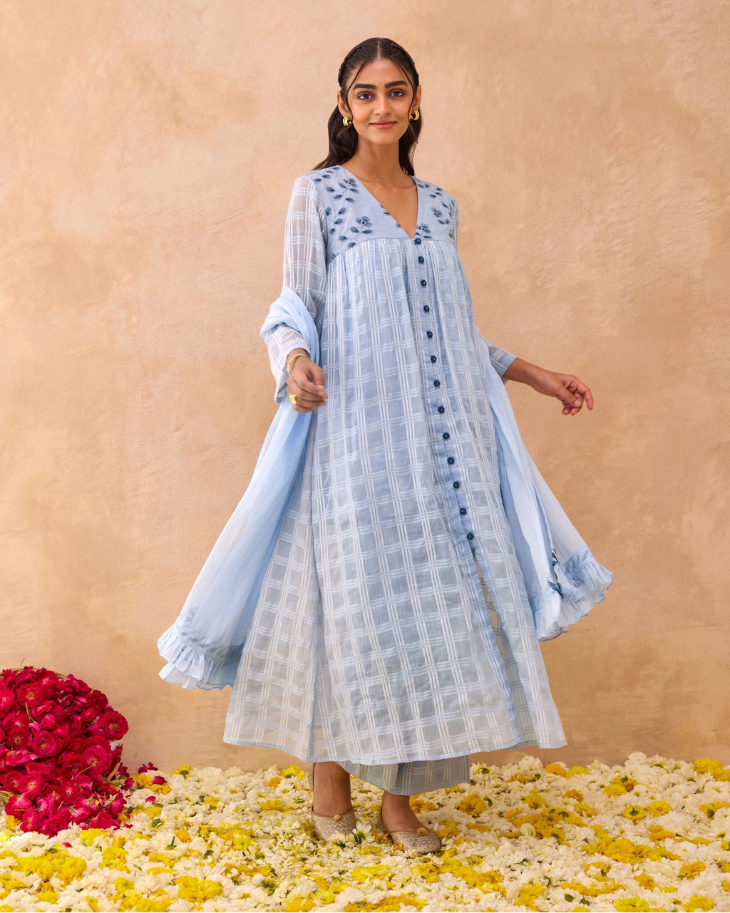 Morning Mist Kurta Set by Taro India with at Kamakhyaa for sustainable fashion