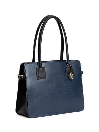 Blue Solid Tote Bag by Green Hermitage with Apple Leather, Blue, Evening Wear, Free Size, Hemp, Lyocell, Recycled, Solids, Tote Bags at Kamakhyaa for sustainable fashion