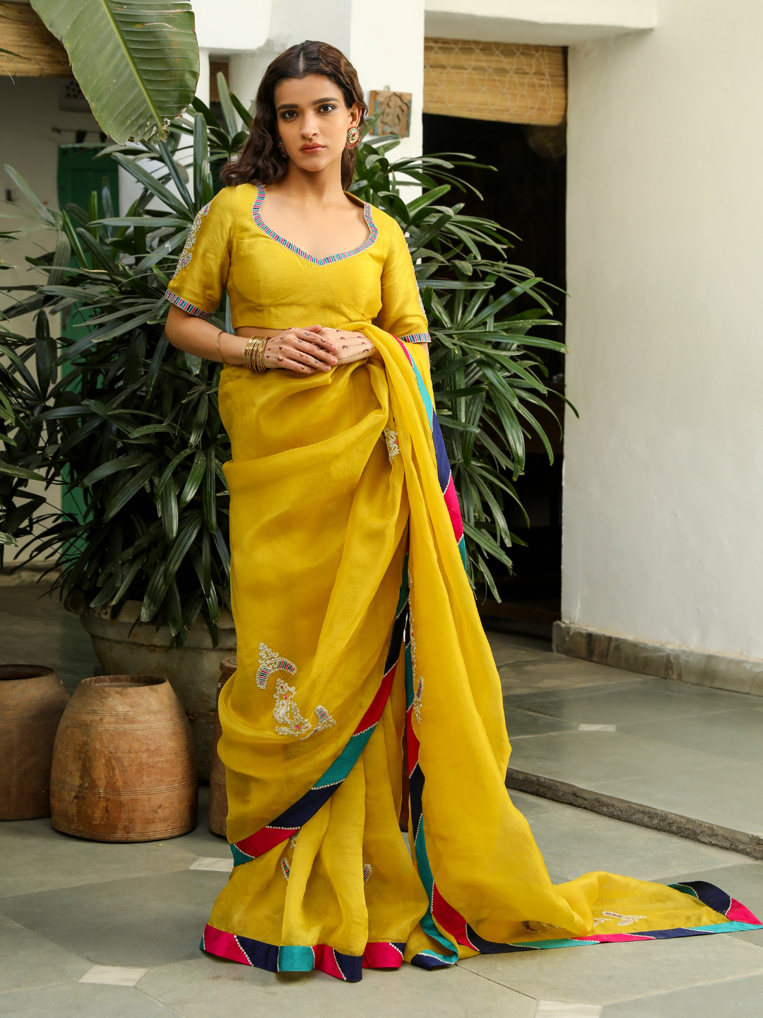 Rukmani Saree Set by RoohbyRidhimaa with Large, Medium, Small, X-Large, X-Small at Kamakhyaa for sustainable fashion