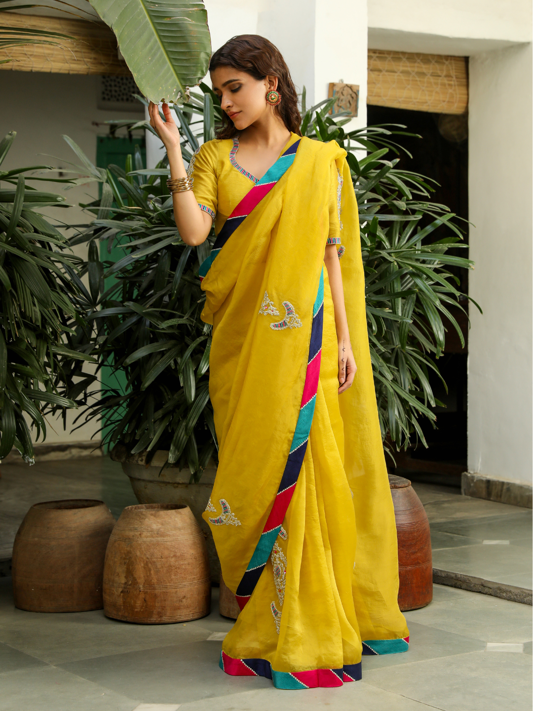 Rukmani Saree Set by RoohbyRidhimaa with Large, Medium, Small, X-Large, X-Small at Kamakhyaa for sustainable fashion
