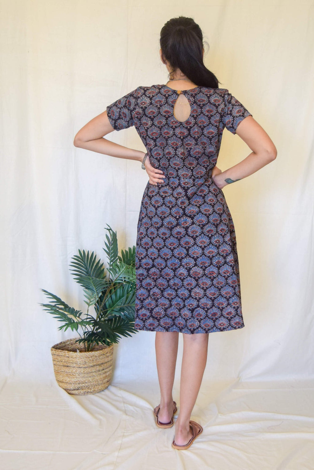 Black Ajrakh Cotton Dress by My Store with at Kamakhyaa for sustainable fashion
