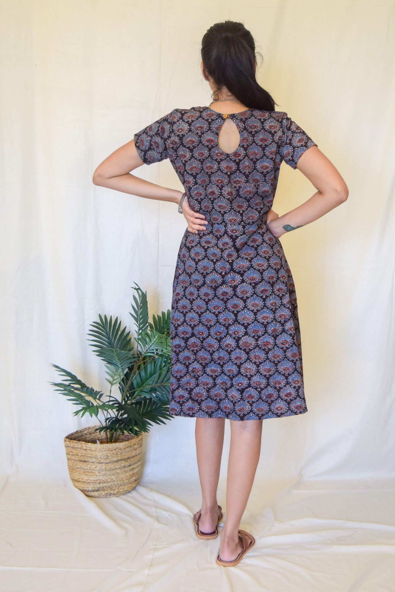 Black Ajrakh Cotton Dress by My Store with at Kamakhyaa for sustainable fashion