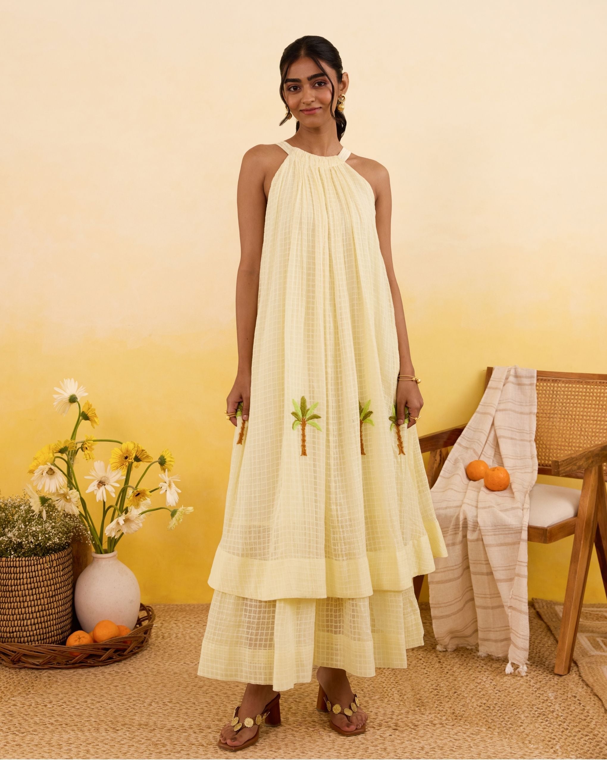 Palm Whisper Dress by Taro India with at Kamakhyaa for sustainable fashion