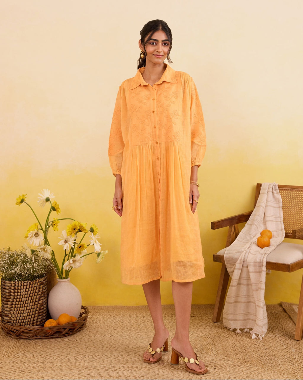 Marigold Daydream Dress by Taro India with at Kamakhyaa for sustainable fashion