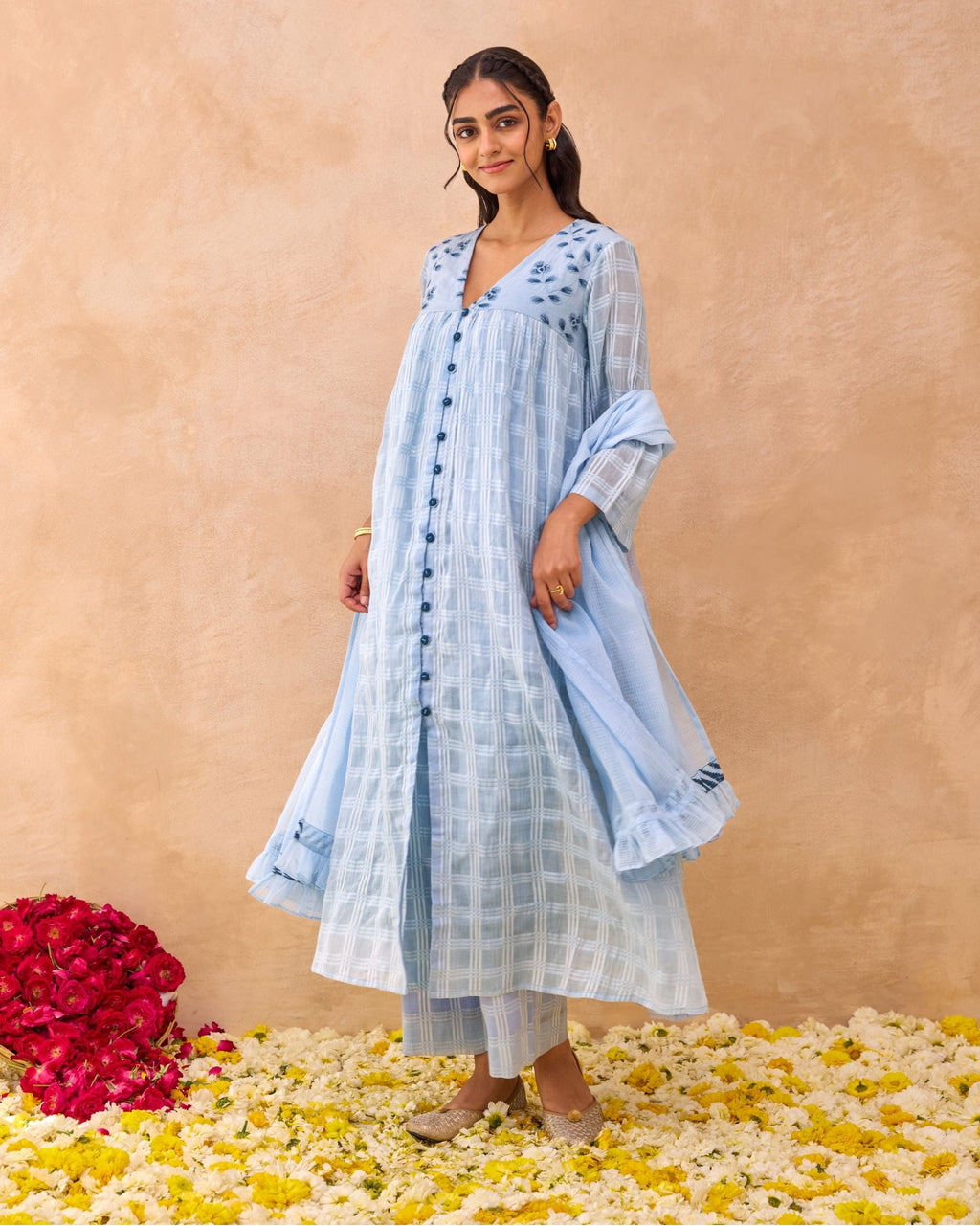 Morning Mist Kurta Set by Taro India with at Kamakhyaa for sustainable fashion