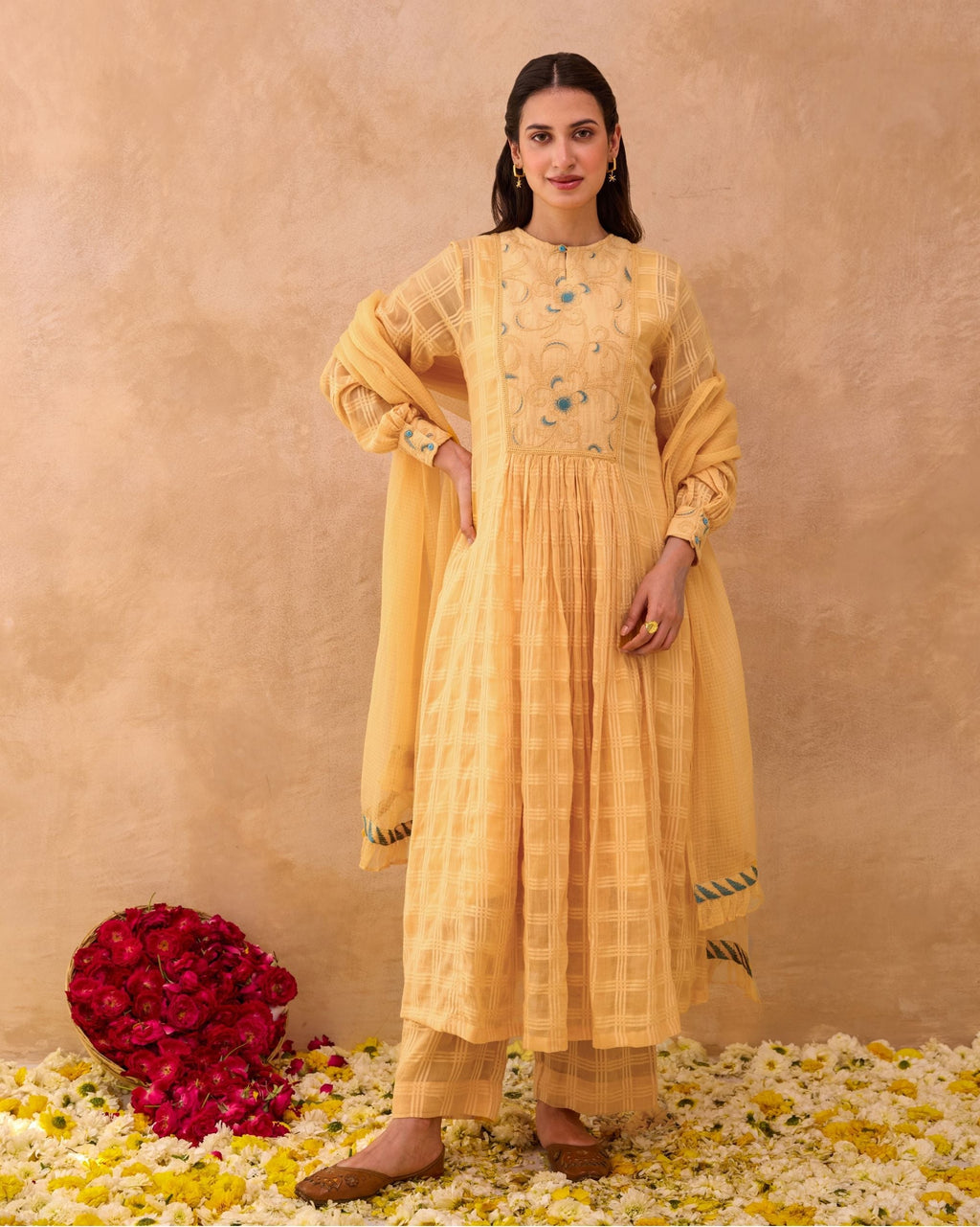 Marigold Muse Kurta Set by Taro India with at Kamakhyaa for sustainable fashion
