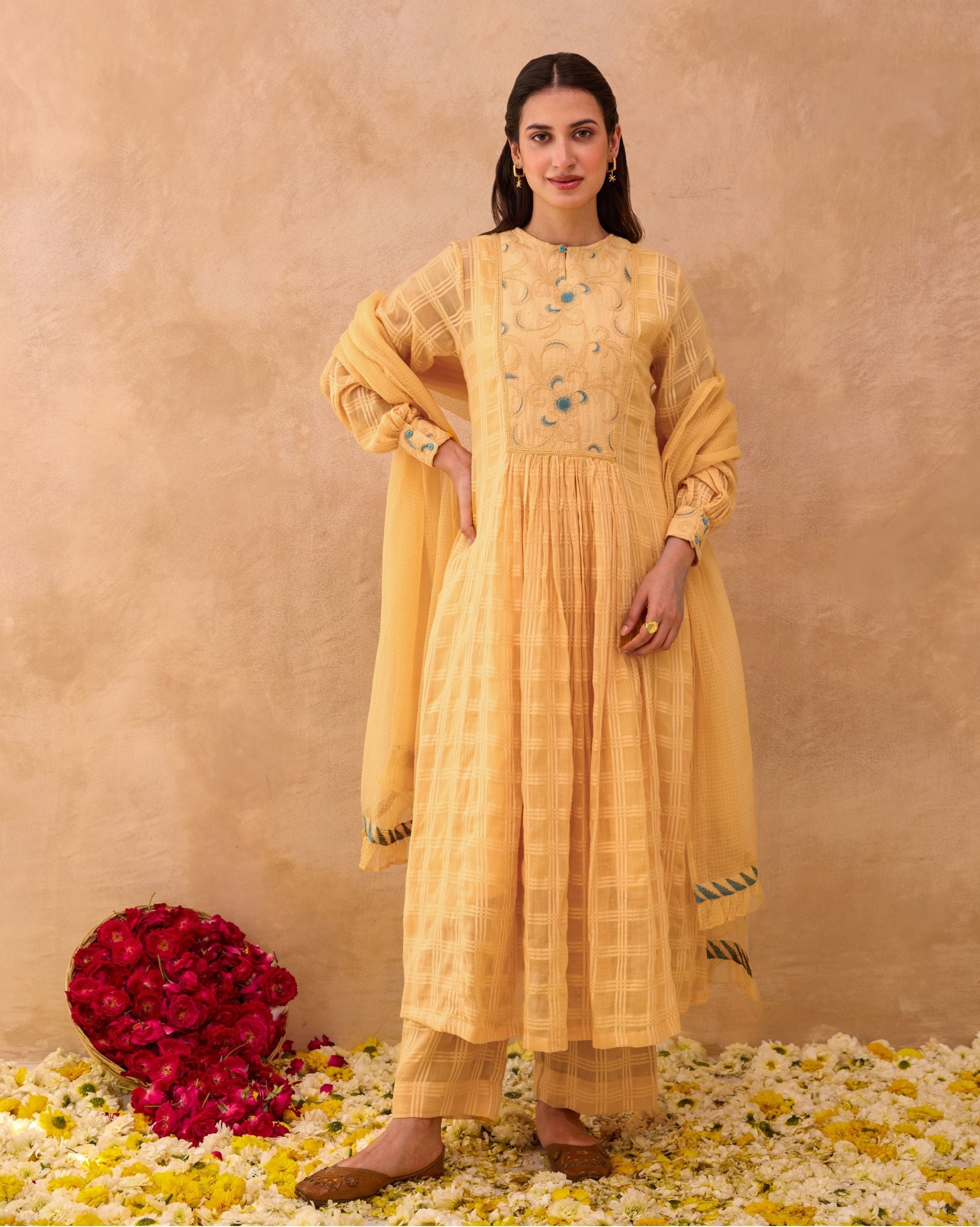 Marigold Muse Kurta Set by Taro India with at Kamakhyaa for sustainable fashion