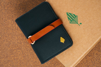 Black Solid Cardholder by Green Hermitage with Black, Cactus Leather, Cardholders, Free Size, Hemp, Lyocell, Office Wear, Recycled, Solids at Kamakhyaa for sustainable fashion