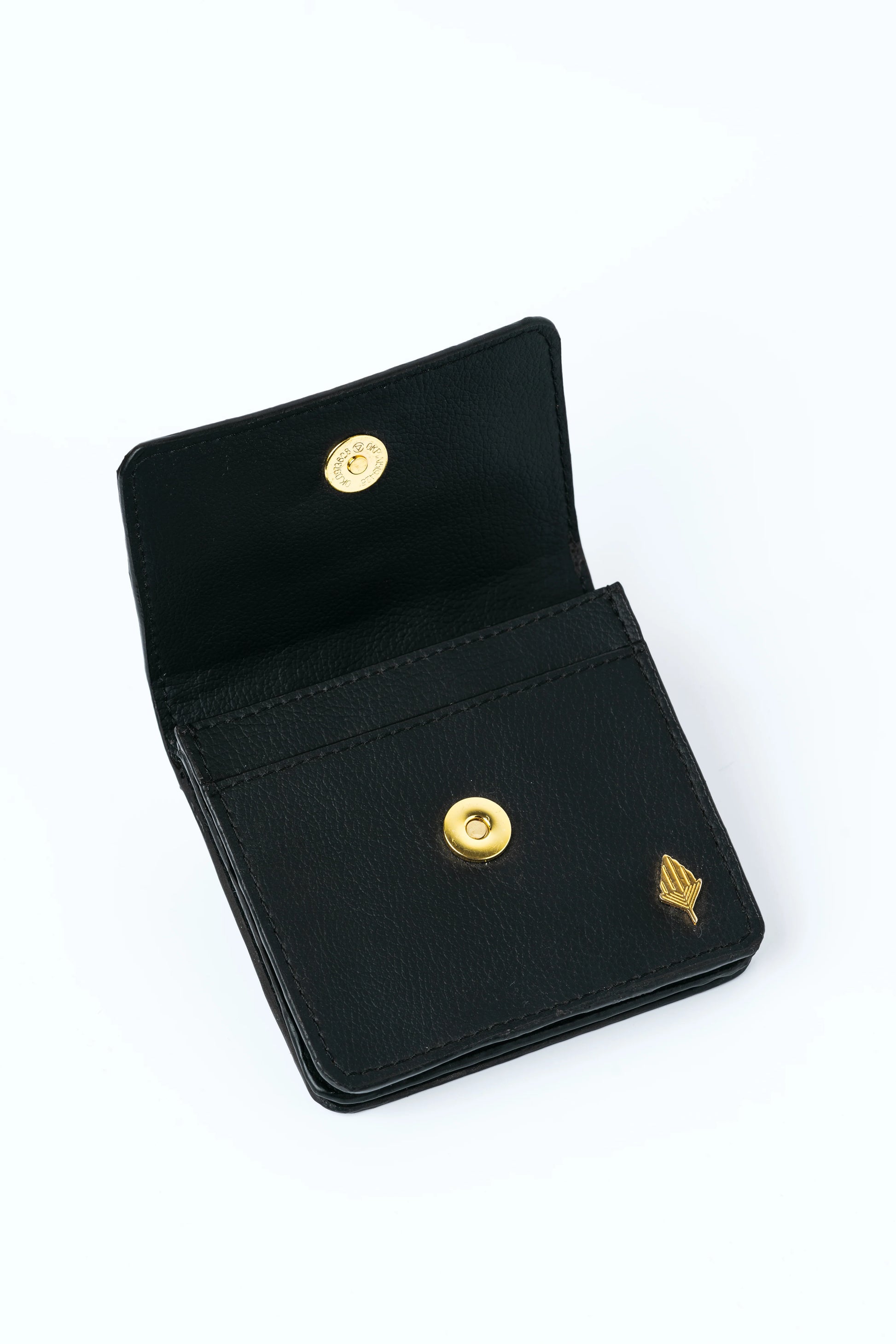 Black Embroidered Cardholder by Green Hermitage with Black, Cactus Leather, Cardholders, Embroidered, Evening Wear, Free Size, Hemp, Lyocell, Recycled at Kamakhyaa for sustainable fashion