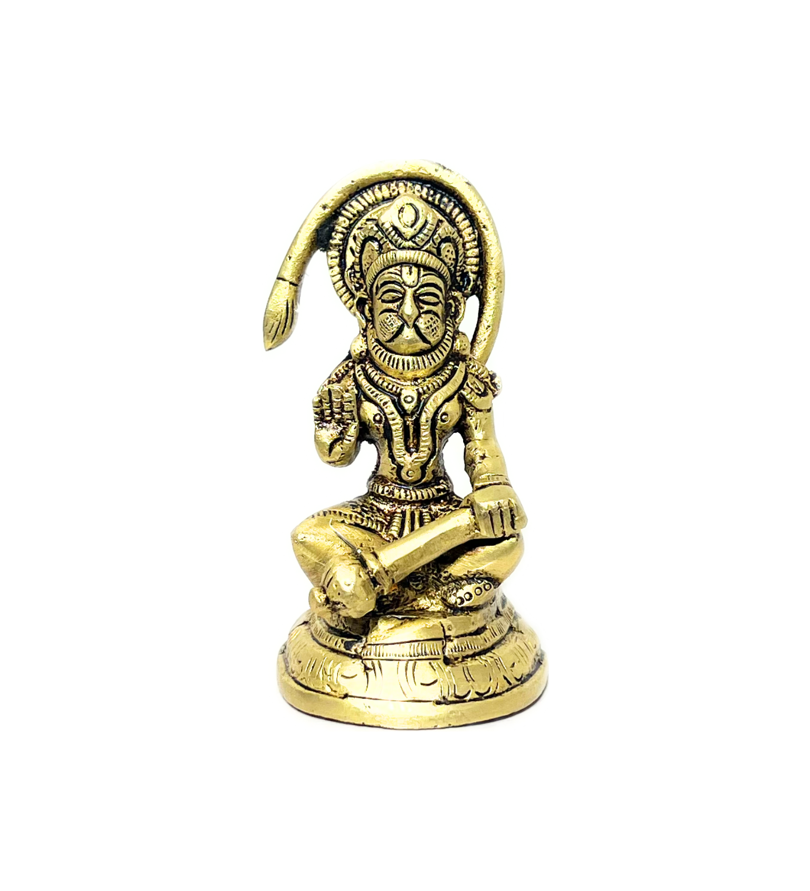 Brass Sitting Hanuman Idol – 100% Pure Brass by Aetherea World with God at Kamakhyaa for sustainable fashion