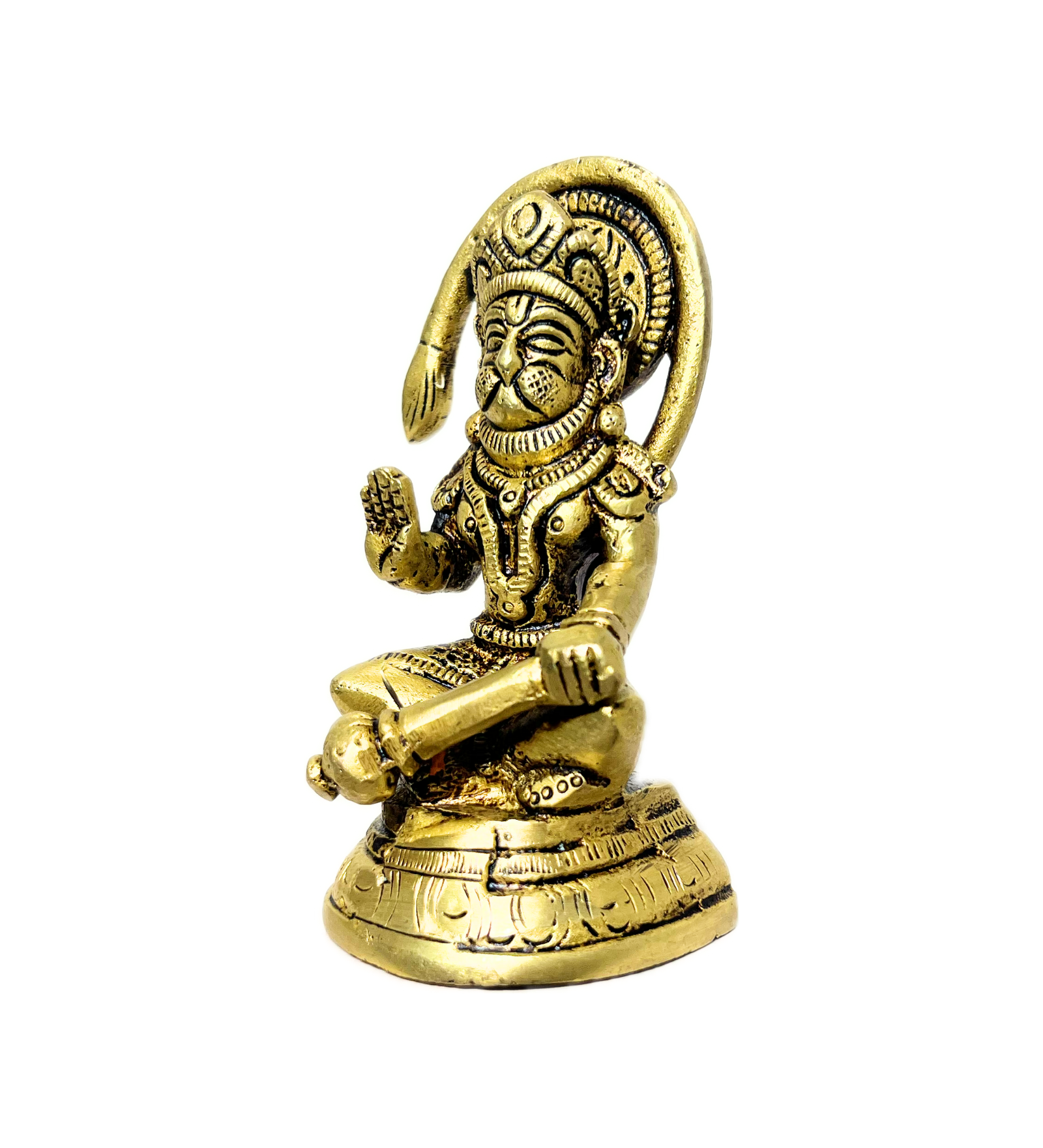 Brass Sitting Hanuman Idol – 100% Pure Brass by Aetherea World with God at Kamakhyaa for sustainable fashion