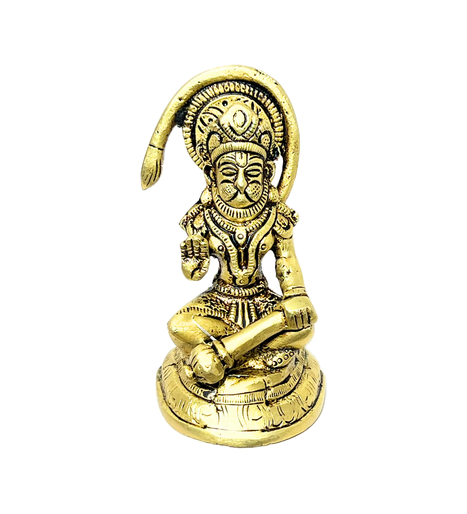 Brass Sitting Hanuman Idol – 100% Pure Brass by Aetherea World with God at Kamakhyaa for sustainable fashion