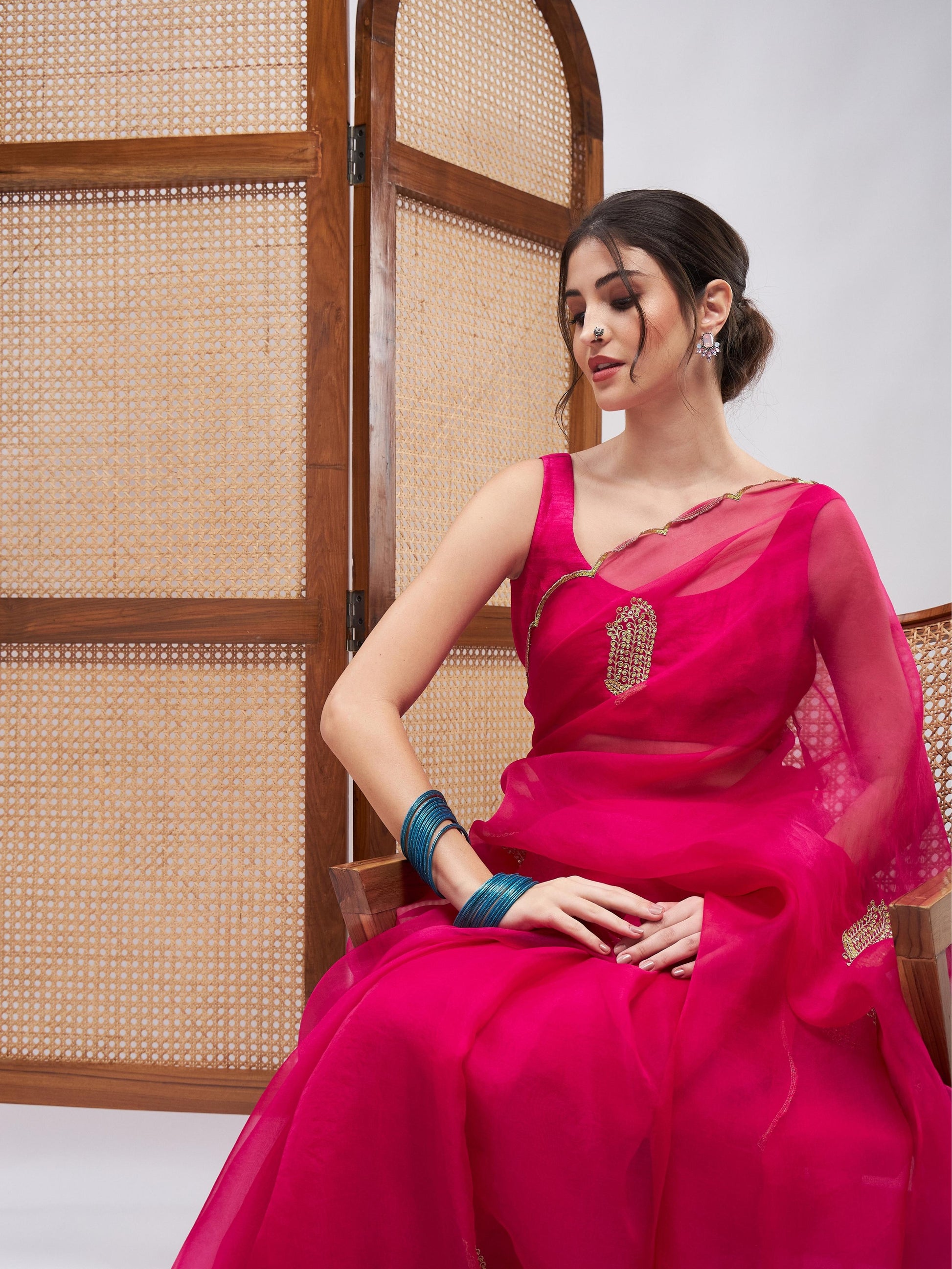 Gulaabo Saree Set by RoohbyRidhimaa with at Kamakhyaa for sustainable fashion