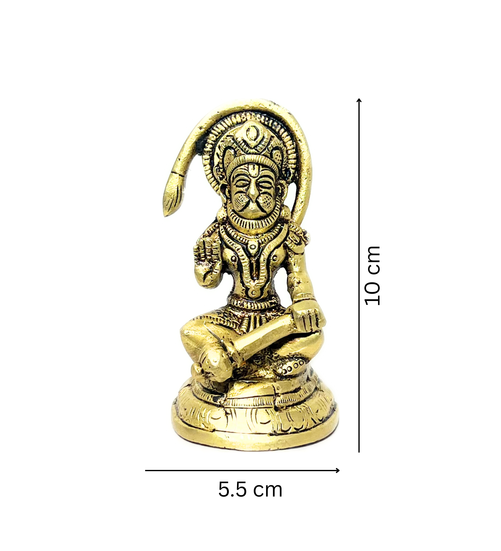 Brass Sitting Hanuman Idol – 100% Pure Brass by Aetherea World with God at Kamakhyaa for sustainable fashion