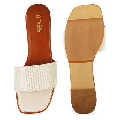 Pearl Flats by Ek Agga with embroidered, Flats, stylish at Kamakhyaa for sustainable fashion