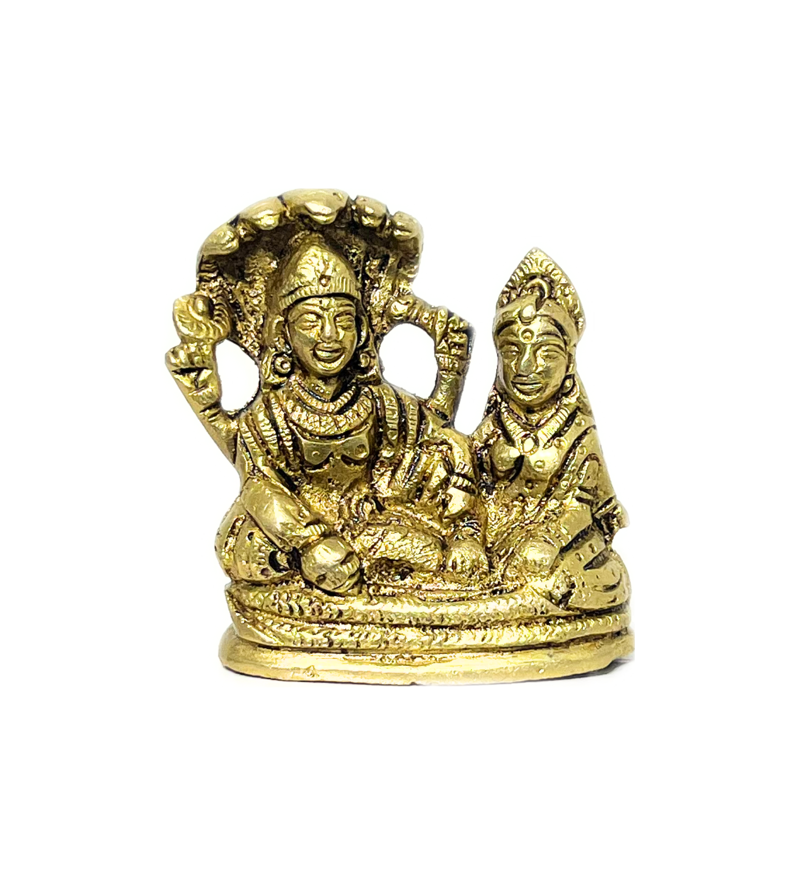 Brass Vishnu Laxmi on Shesh Naag – 100% Pure Brass by Aetherea World with God at Kamakhyaa for sustainable fashion