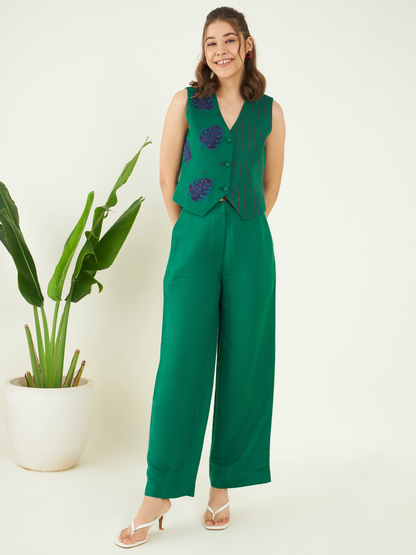 Forest Green Co-ord Set by Bohobi with at Kamakhyaa for sustainable fashion