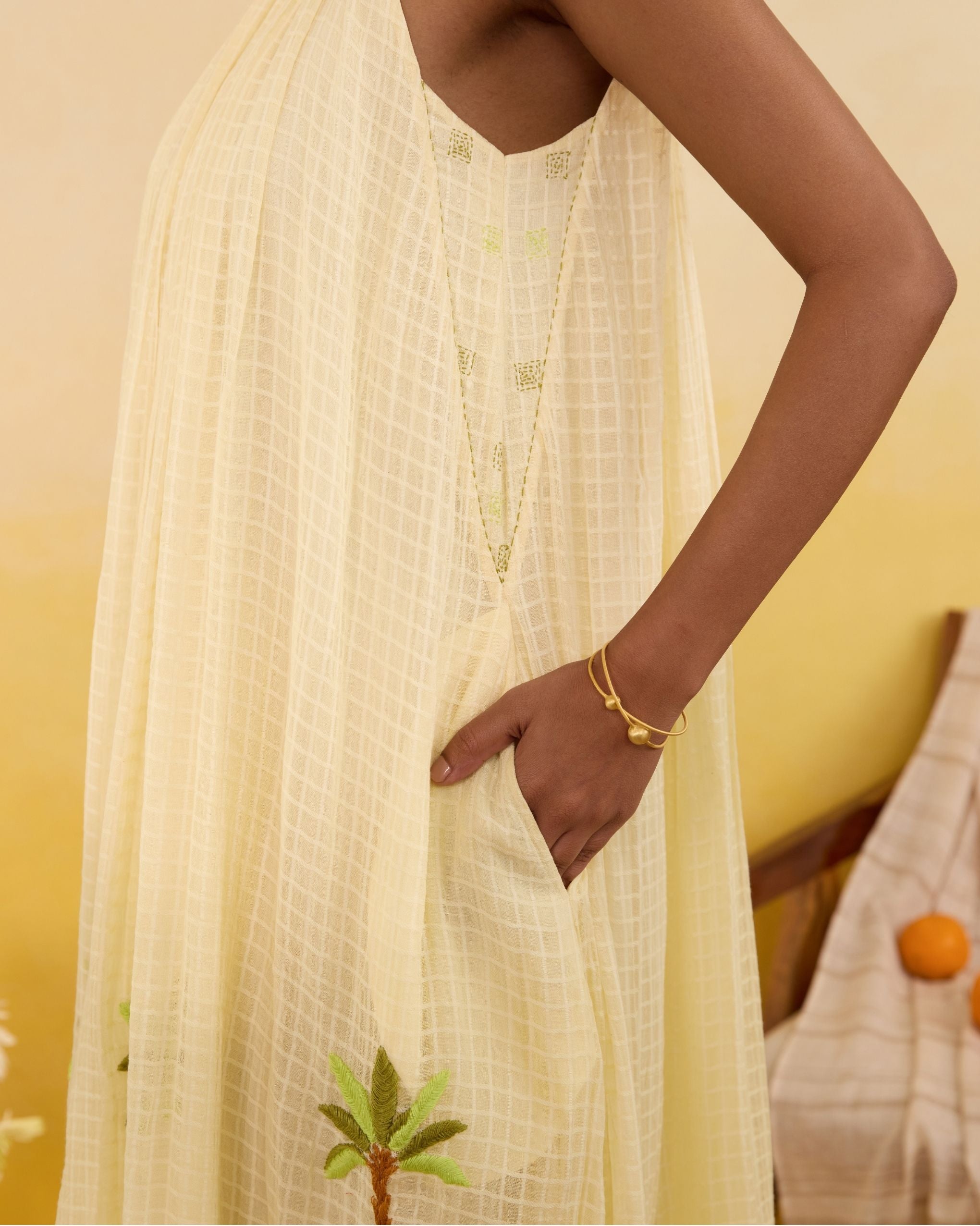 Palm Whisper Dress by Taro India with at Kamakhyaa for sustainable fashion