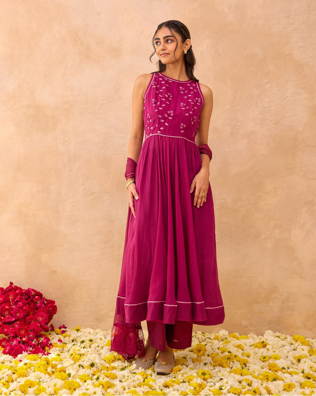 Berry Bash Kurta Set by Taro India with at Kamakhyaa for sustainable fashion