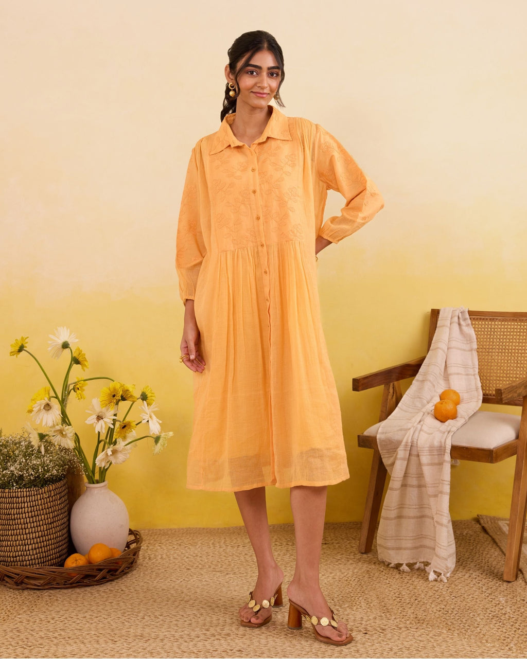 Marigold Daydream Dress by Taro India with at Kamakhyaa for sustainable fashion