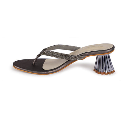 Grey Diamond Strap Heels by Ek Agga with heels at Kamakhyaa for sustainable fashion