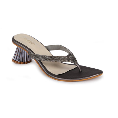 Grey Diamond Strap Heels by Ek Agga with heels at Kamakhyaa for sustainable fashion