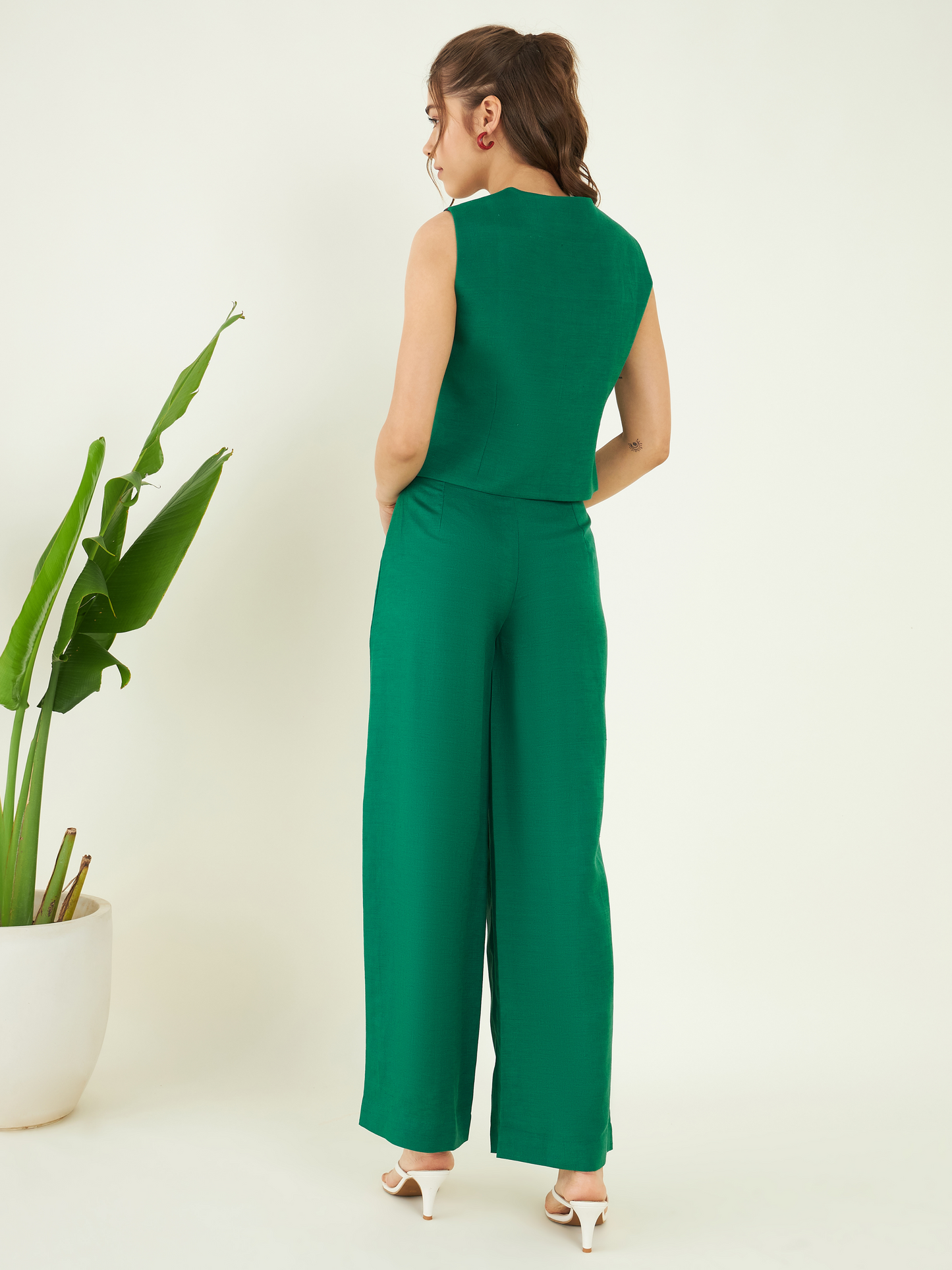 Forest Green Co-ord Set by Bohobi with at Kamakhyaa for sustainable fashion