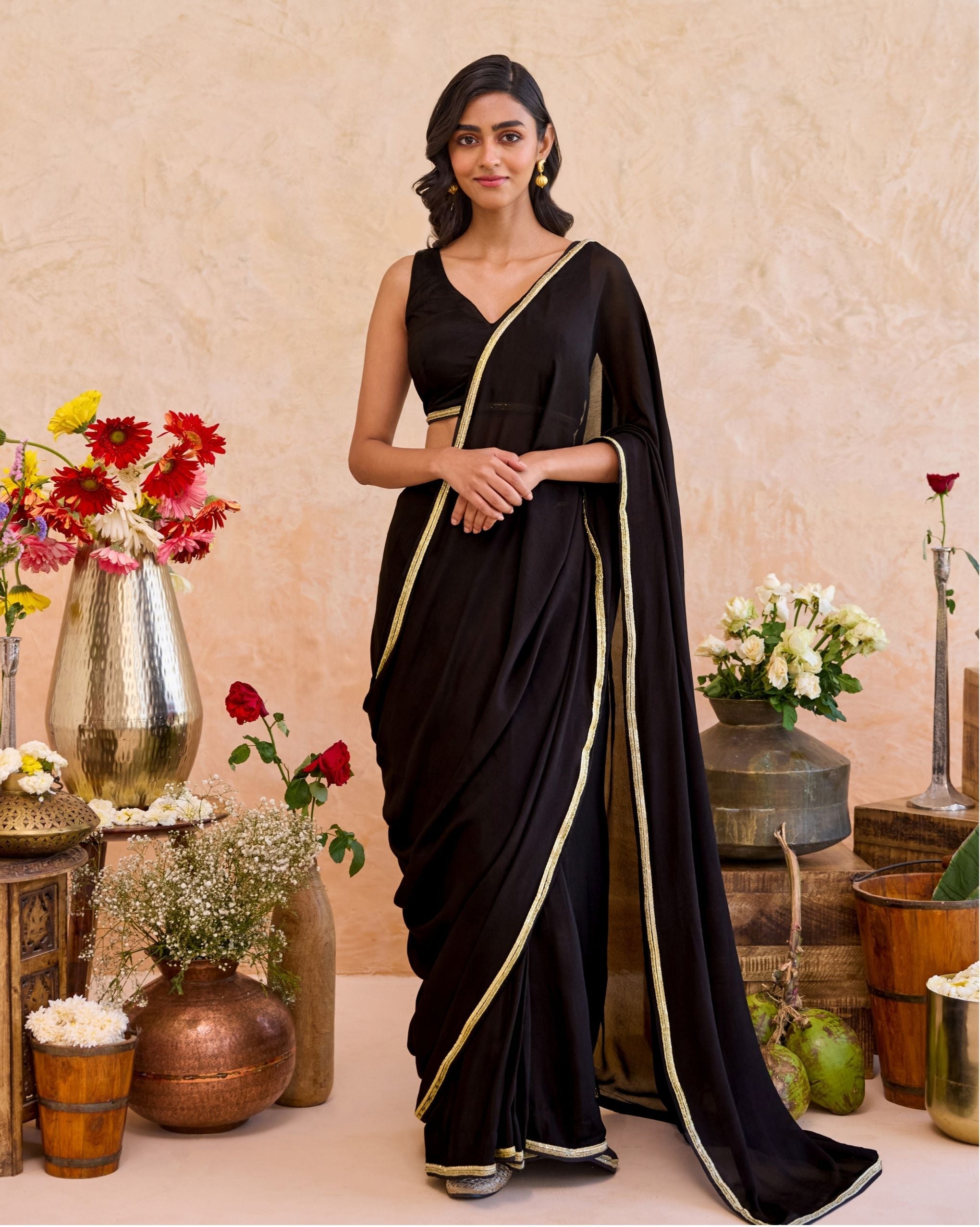 Siyahi Saree by Taro with Saundh by Taro at Kamakhyaa India for sustainable fashion