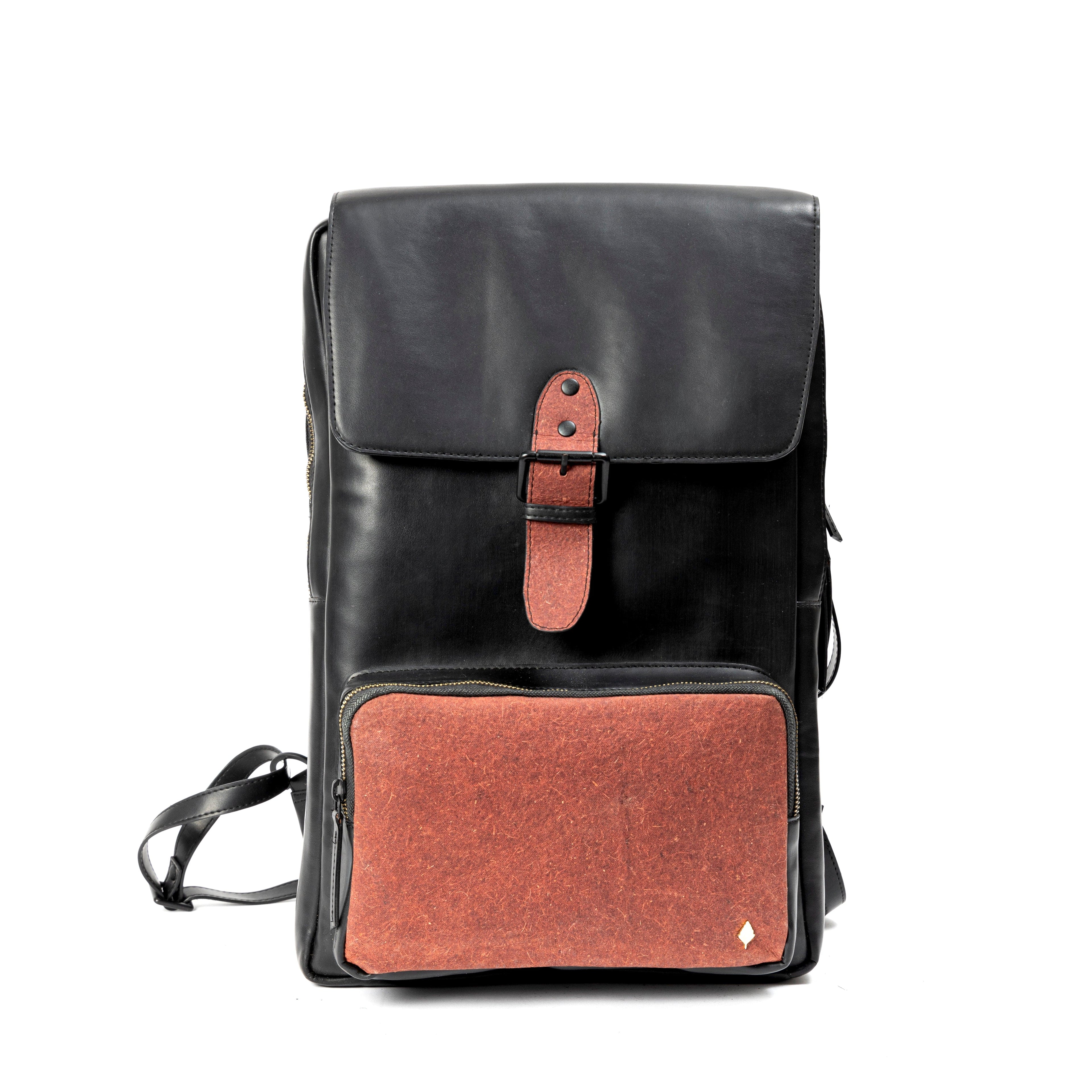 Arden Vegan Leather Backpack - Black by Green Hermitage with SS25 at Kamakhyaa for sustainable fashion