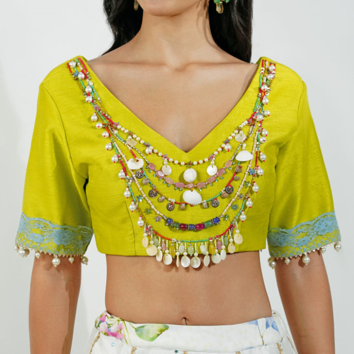 Summer floral Lehenga Set by devyanimehrotra.com with LEHENGA, mehendi outfit, printed lehenga, sangeet outfit at Kamakhyaa for sustainable fashion