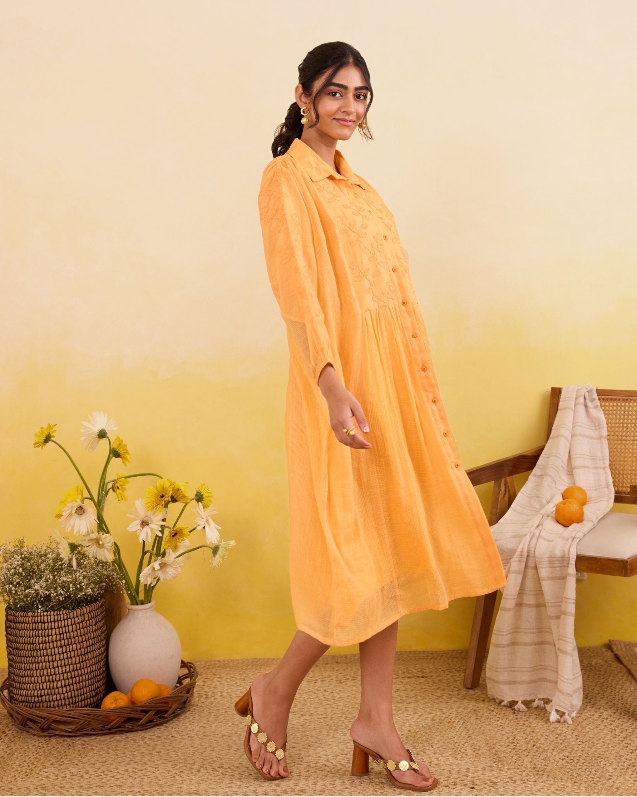 Marigold Daydream Dress by Taro India with at Kamakhyaa for sustainable fashion