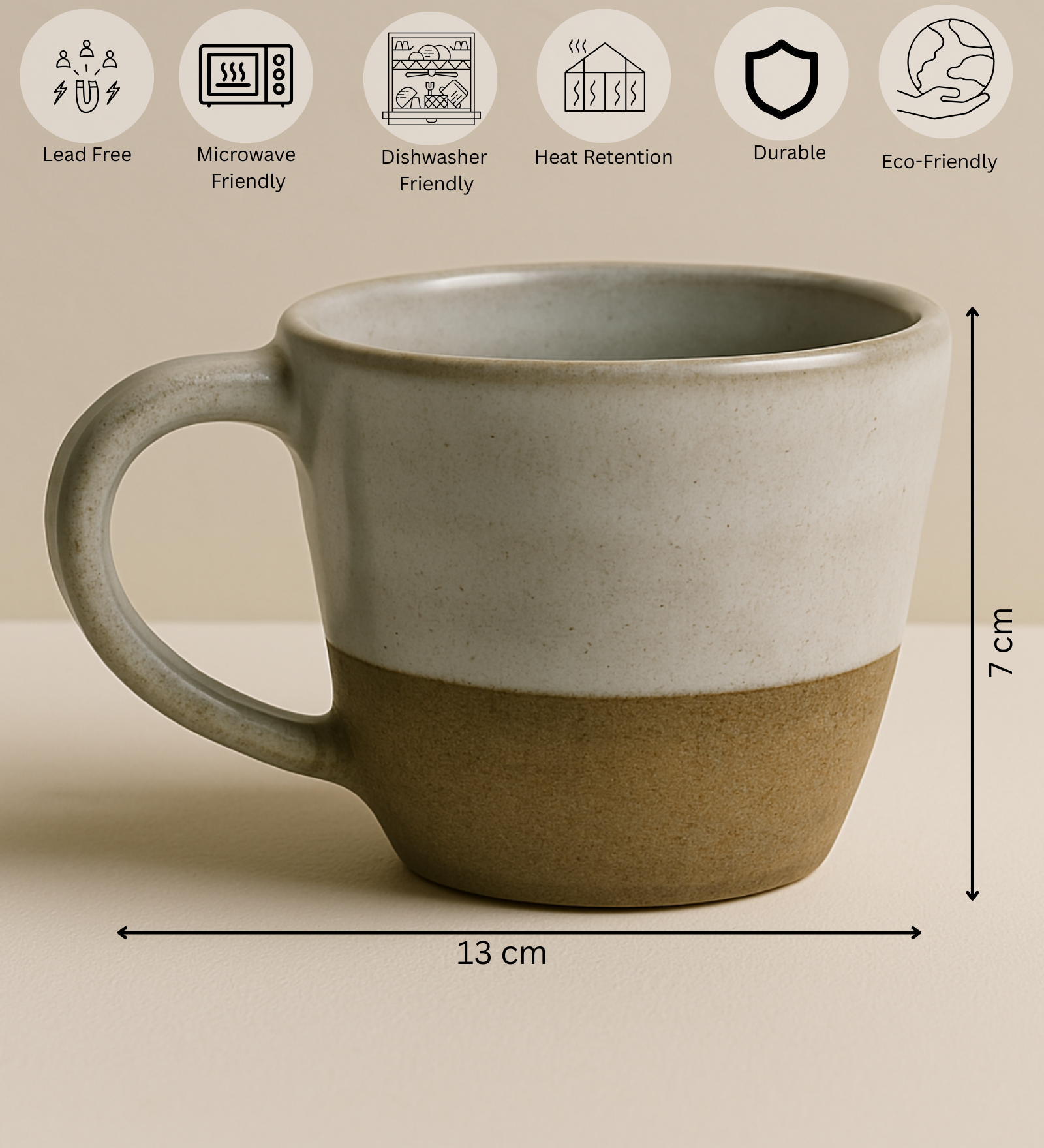 Nordic Claystone Ceramic Cup – Matte Glaze with Natural Sandstone Base by Aetherea World with at Kamakhyaa for sustainable fashion