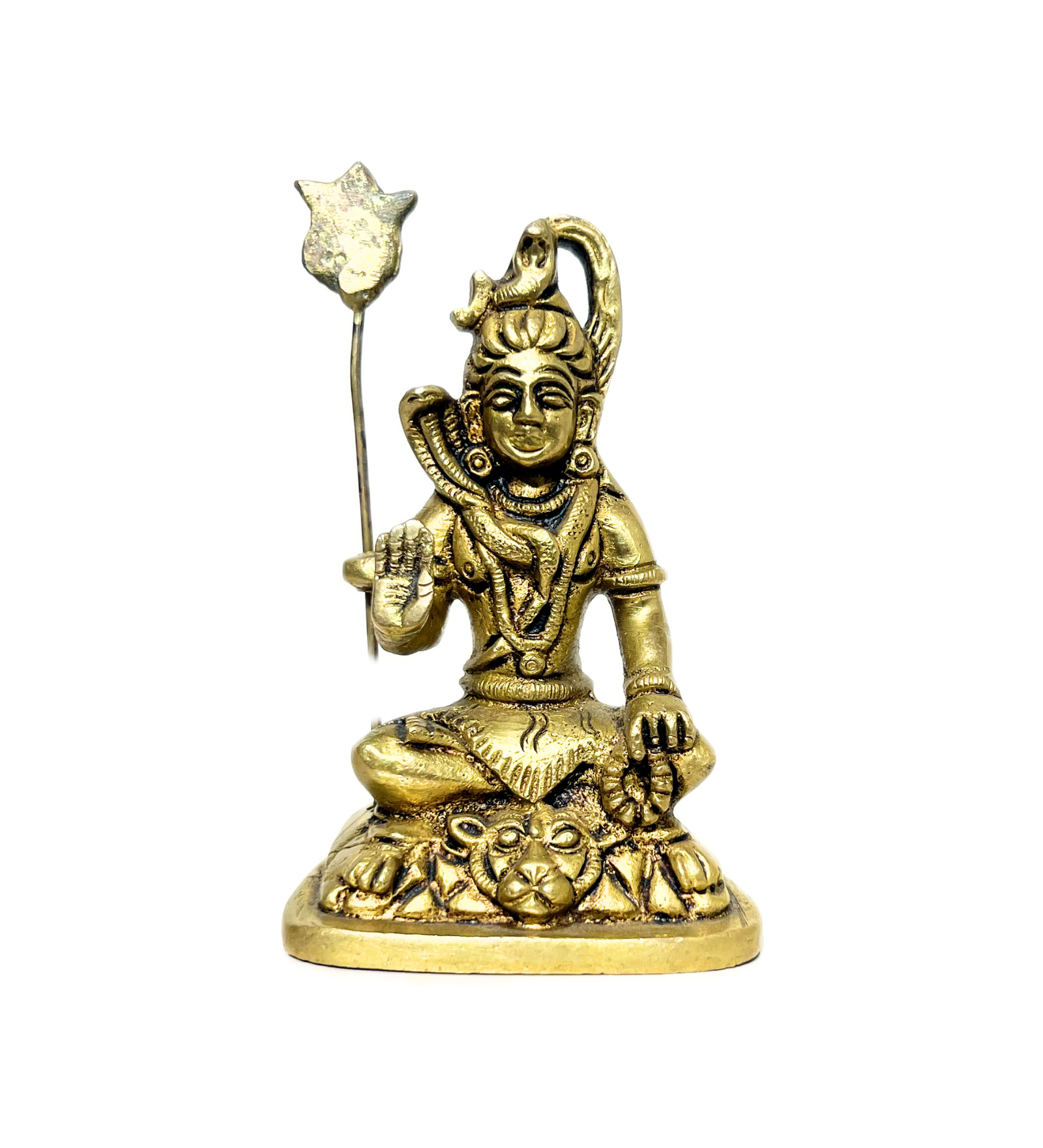 Brass Shiv Ji with Trishul Idol – 100% Pure Brass by Aetherea World with God at Kamakhyaa for sustainable fashion