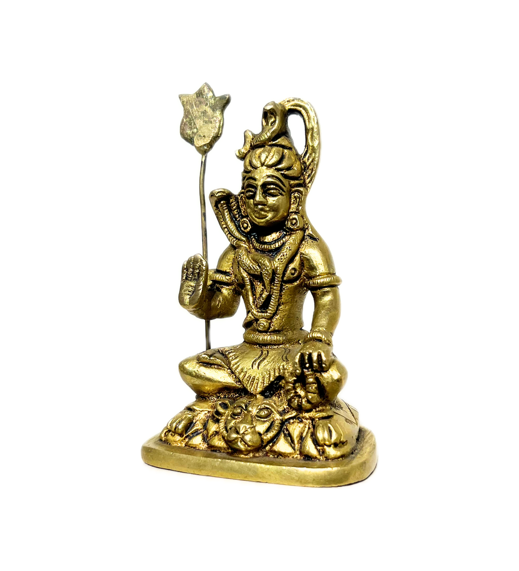 Brass Shiv Ji with Trishul Idol – 100% Pure Brass by Aetherea World with God at Kamakhyaa for sustainable fashion